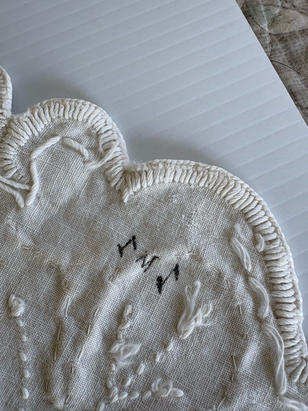 Vintage Embroidered Ivory Round Lace Doily - Classic Table Accent - Picture 4 of 5